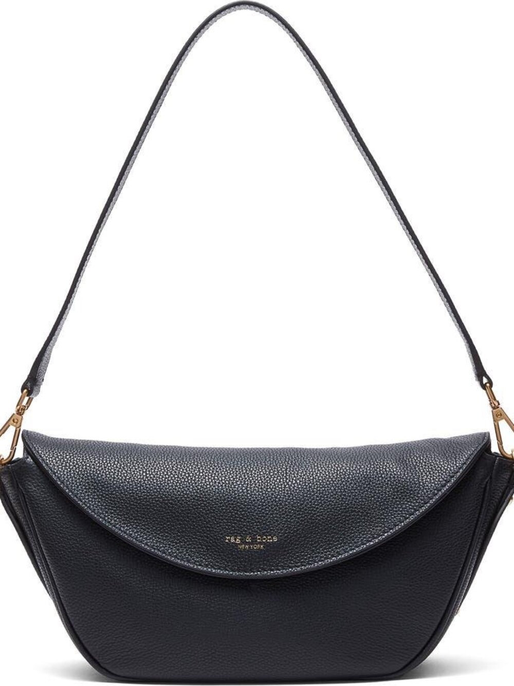 NWT rag & bone Gramercy Small Black Leather Flap Crossbody Bag